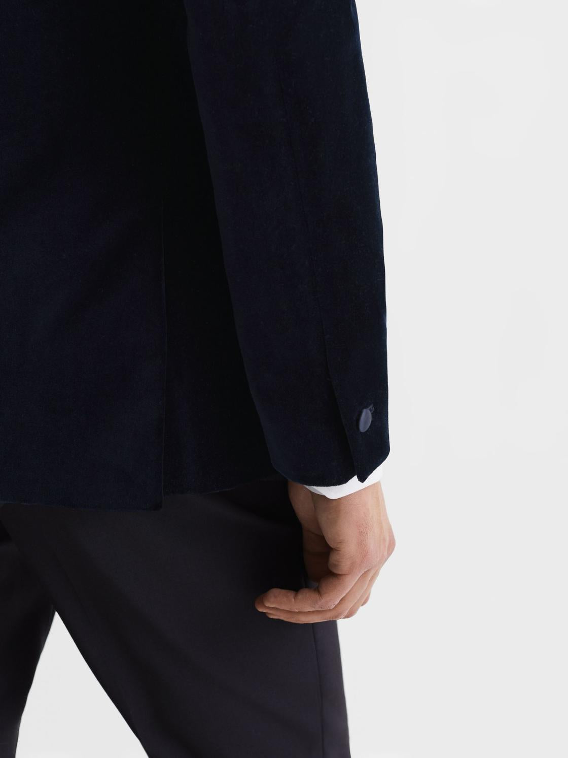 Reiss Blazers | Ace Single Breasted Velvet Blazer Black - Men