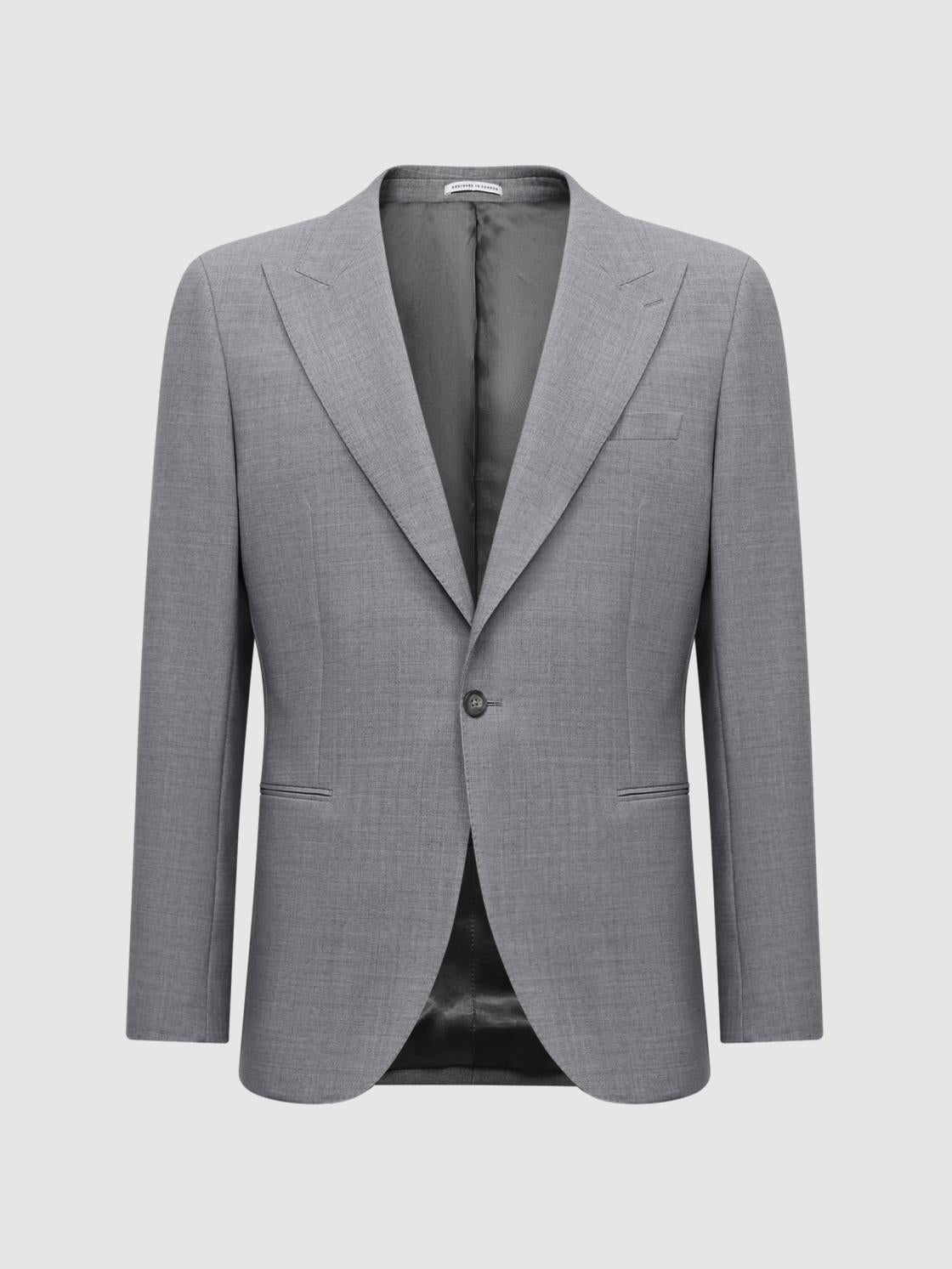 Reiss Blazers | Arrow Slim Fit Single Breasted Wool Blend Blazer Soft Grey - Men