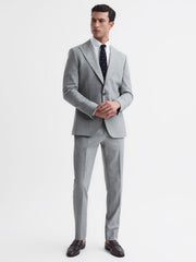 Reiss Blazers | Arrow Slim Fit Single Breasted Wool Blend Blazer Soft Grey - Men