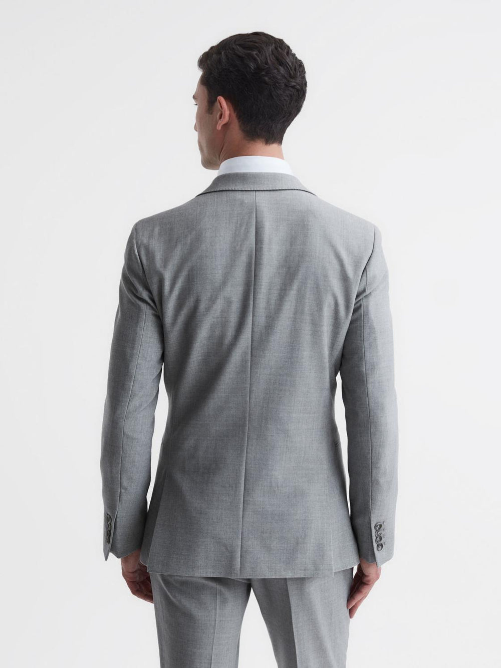 Reiss Blazers | Arrow Slim Fit Single Breasted Wool Blend Blazer Soft Grey - Men