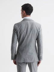 Reiss Blazers | Arrow Slim Fit Single Breasted Wool Blend Blazer Soft Grey - Men