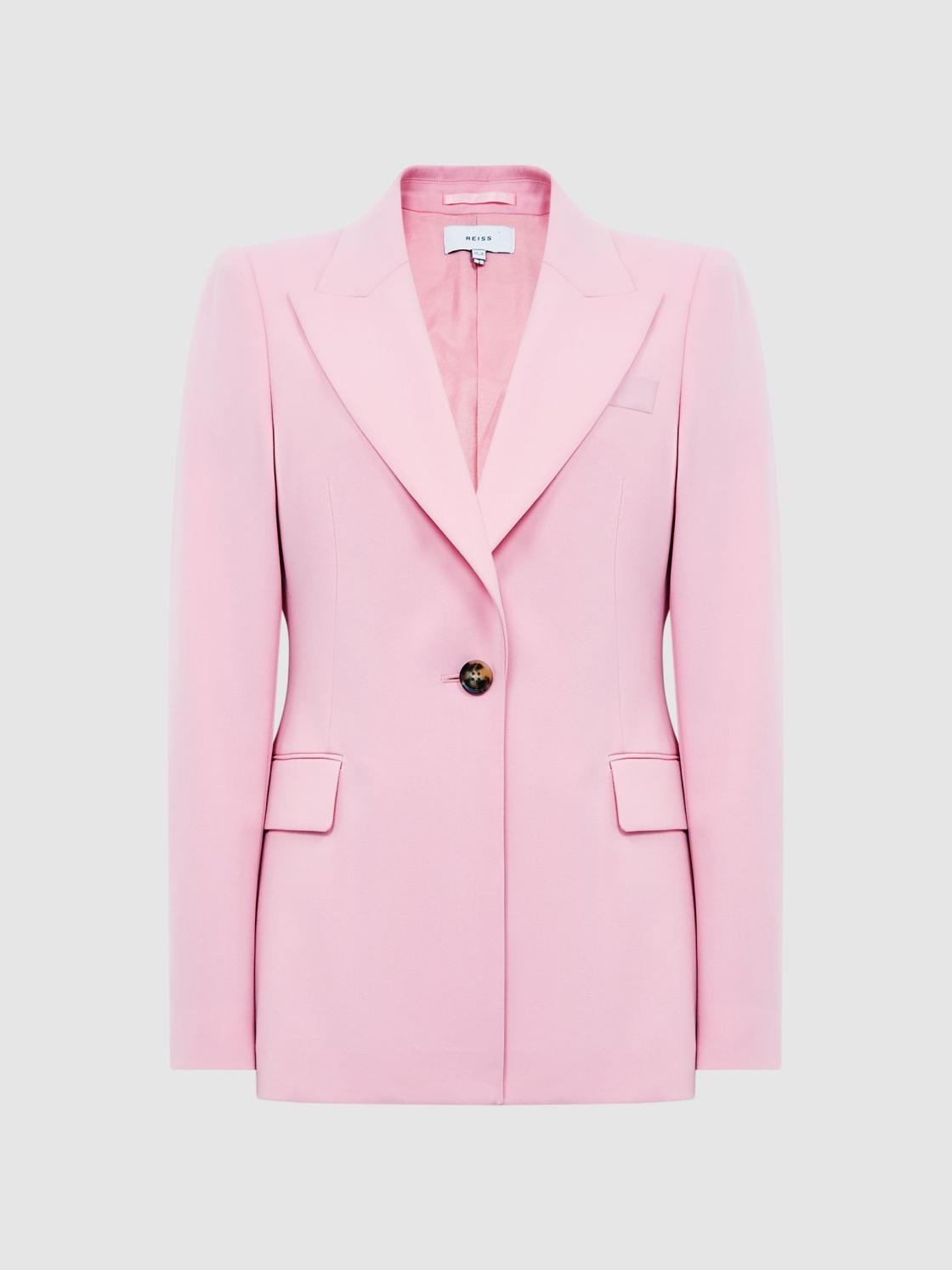 Reiss Blazers | Blair Single Breasted Wool Blend Blazer Pink - Women