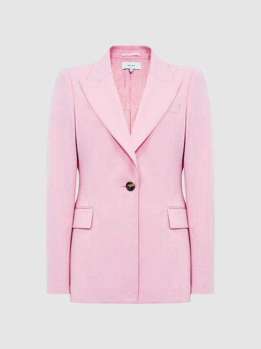 Reiss Blazers | Blair Single Breasted Wool Blend Blazer Pink - Women