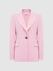Reiss Blazers | Blair Single Breasted Wool Blend Blazer Pink - Women