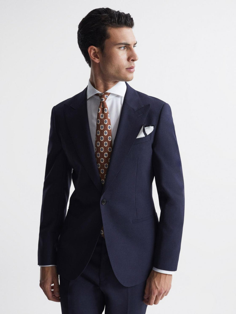 Reiss Blazers | Bold Single Breasted Wool Blazer Navy - Men