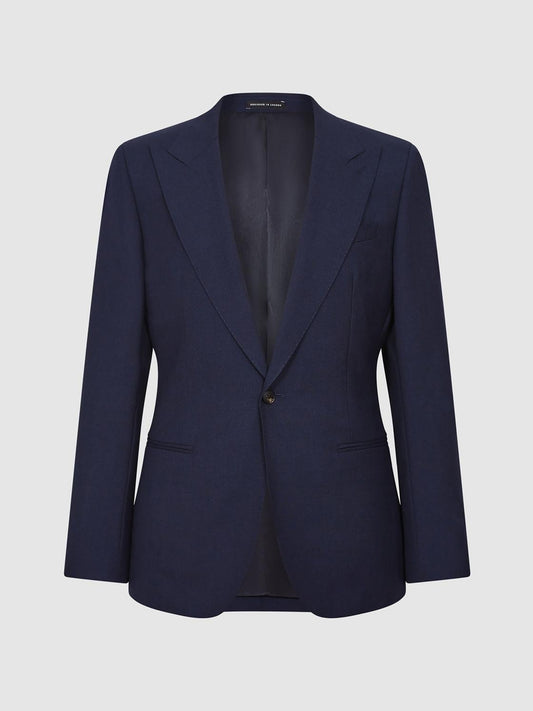 Reiss Blazers | Bold Single Breasted Wool Blazer Navy - Men