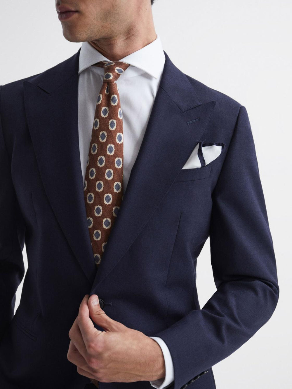 Reiss Blazers | Bold Single Breasted Wool Blazer Navy - Men