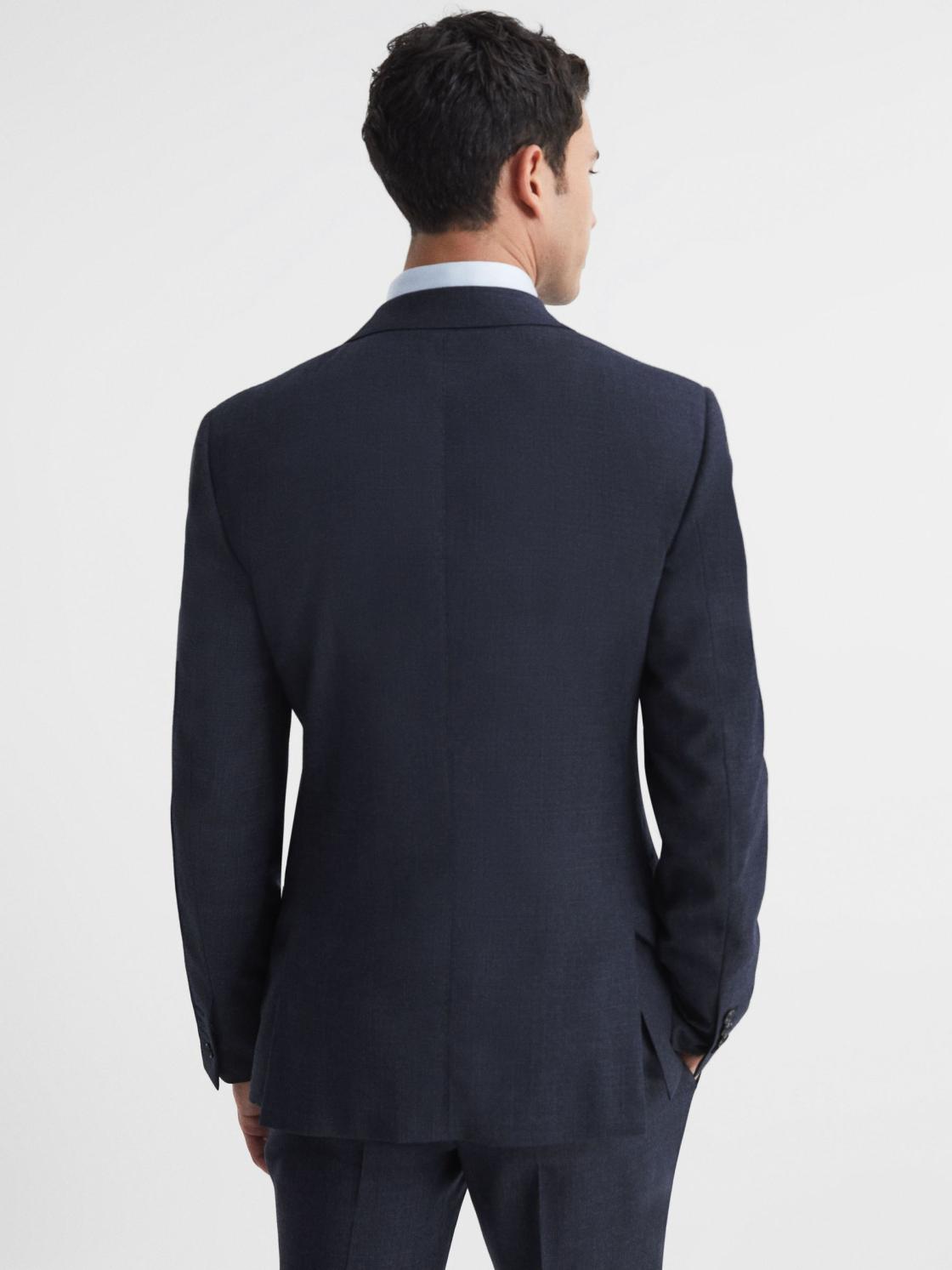 Reiss Blazers | Dunn Textured Slim Fit Blazer Navy - Men