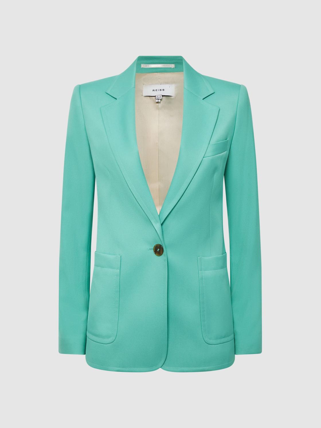 Reiss Blazers | Ember Tailored Single Breasted Blazer Green - Women