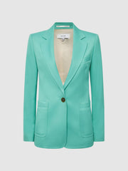 Reiss Blazers | Ember Tailored Single Breasted Blazer Green - Women