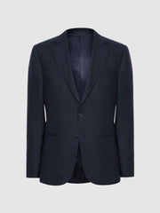 Reiss Blazers | Kin Slim Fit Single Breasted Linen Blazer Airforce Blue - Men