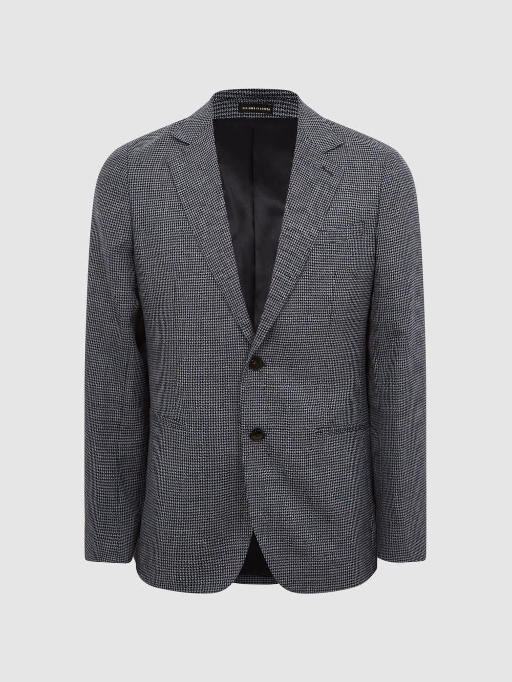 Reiss Blazers | Leadenhall Single Breasted Dogtooth Blazer Navy - Men