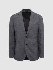 Reiss Blazers | Leadenhall Single Breasted Dogtooth Blazer Navy - Men