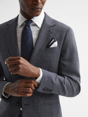 Reiss Blazers | Leadenhall Single Breasted Dogtooth Blazer Navy - Men