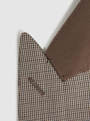 Reiss Blazers | Pew Slim Fit Wool Single Breasted Puppytooth Blazer Brown - Men