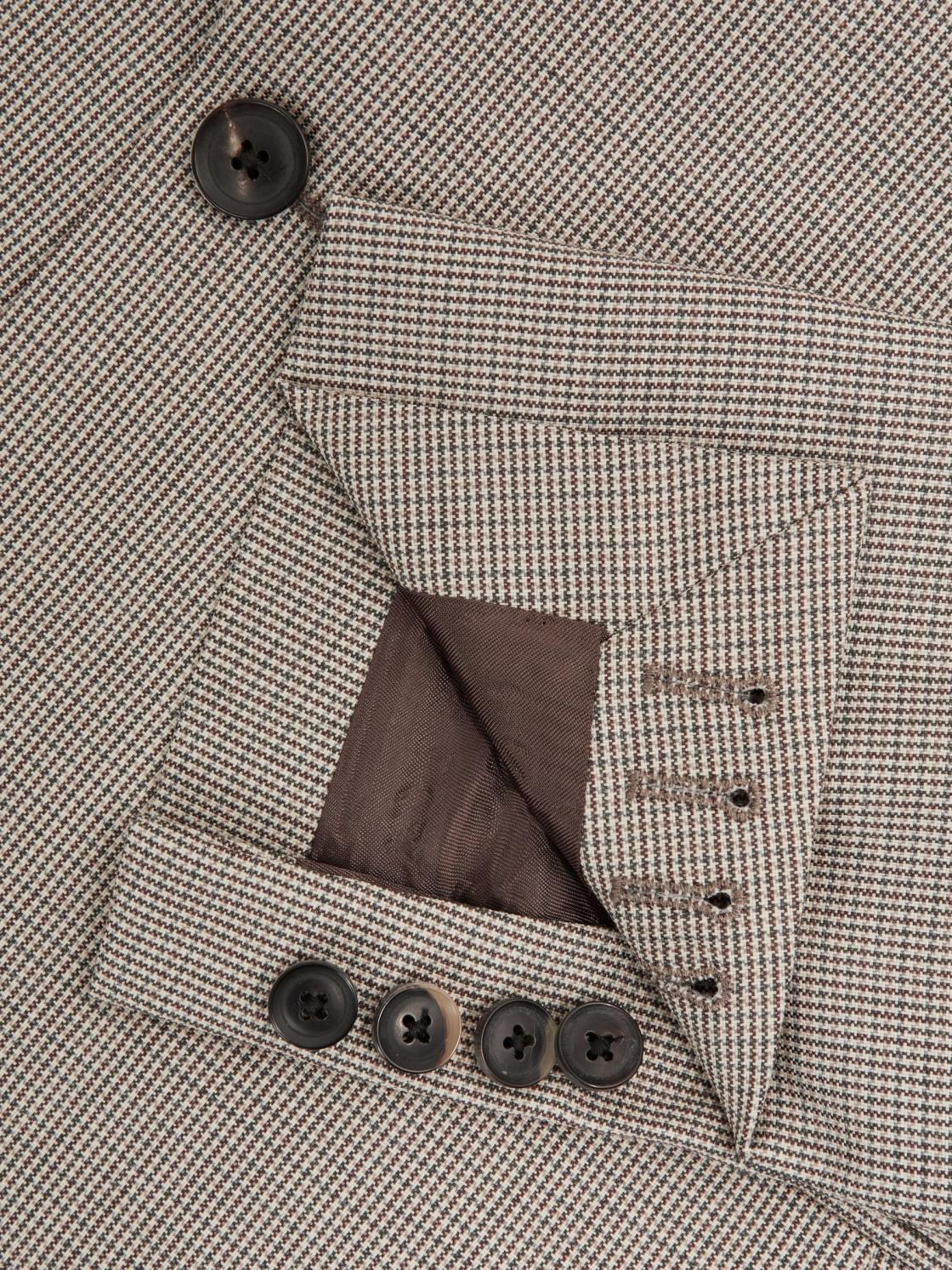 Reiss Blazers | Pew Slim Fit Wool Single Breasted Puppytooth Blazer Brown - Men