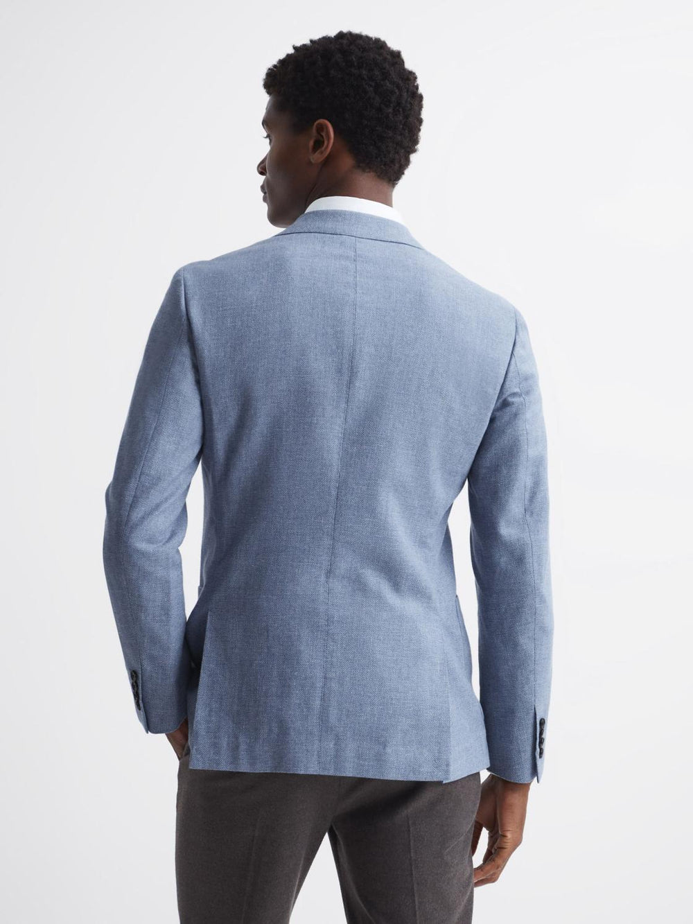 Reiss Blazers | Ravenswood Single Breasted Patch Pocket Blazer Soft Blue - Men