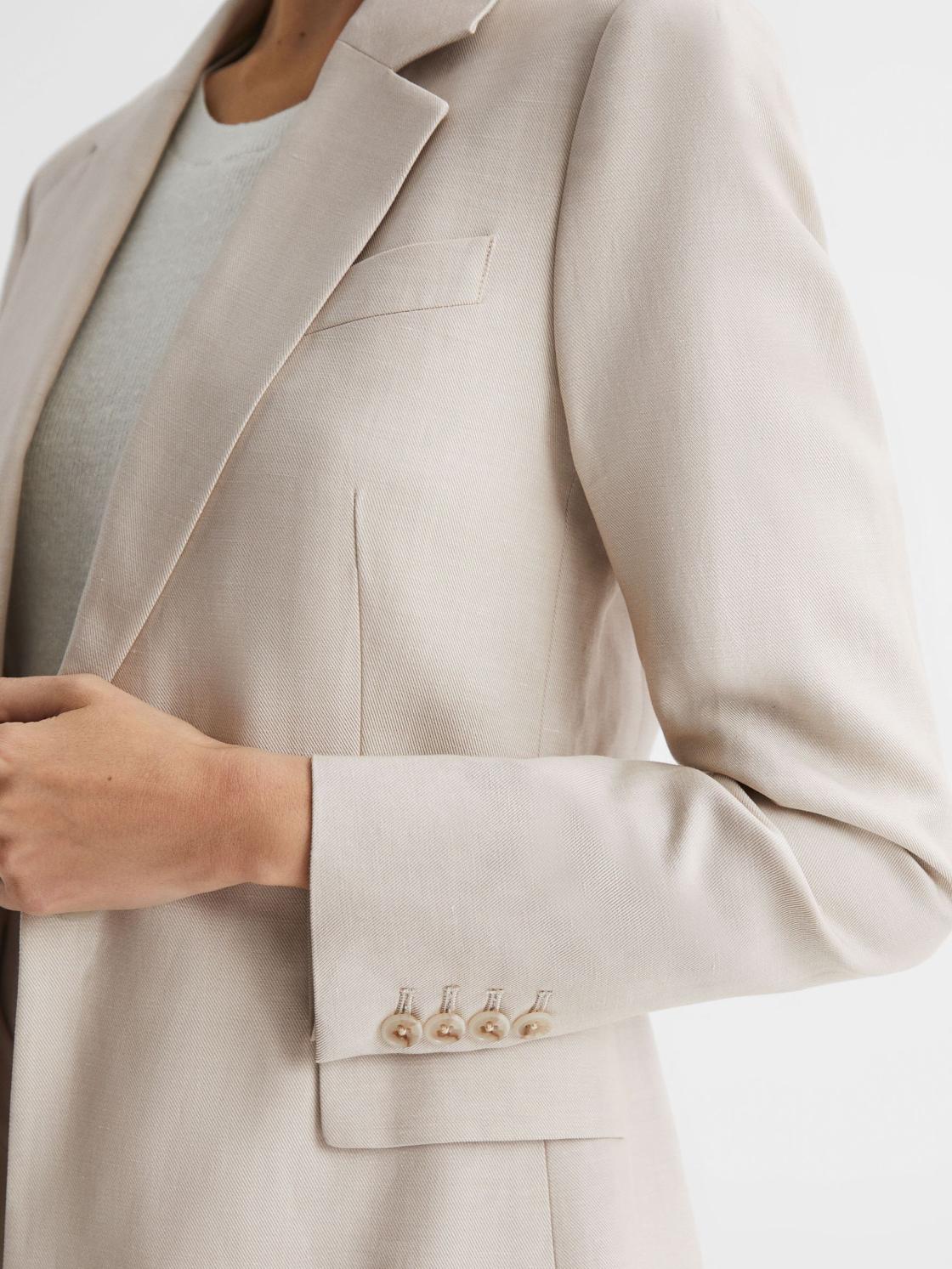Reiss Blazers | Shae Single Breasted Tailored Blazer Oatmeal - Women