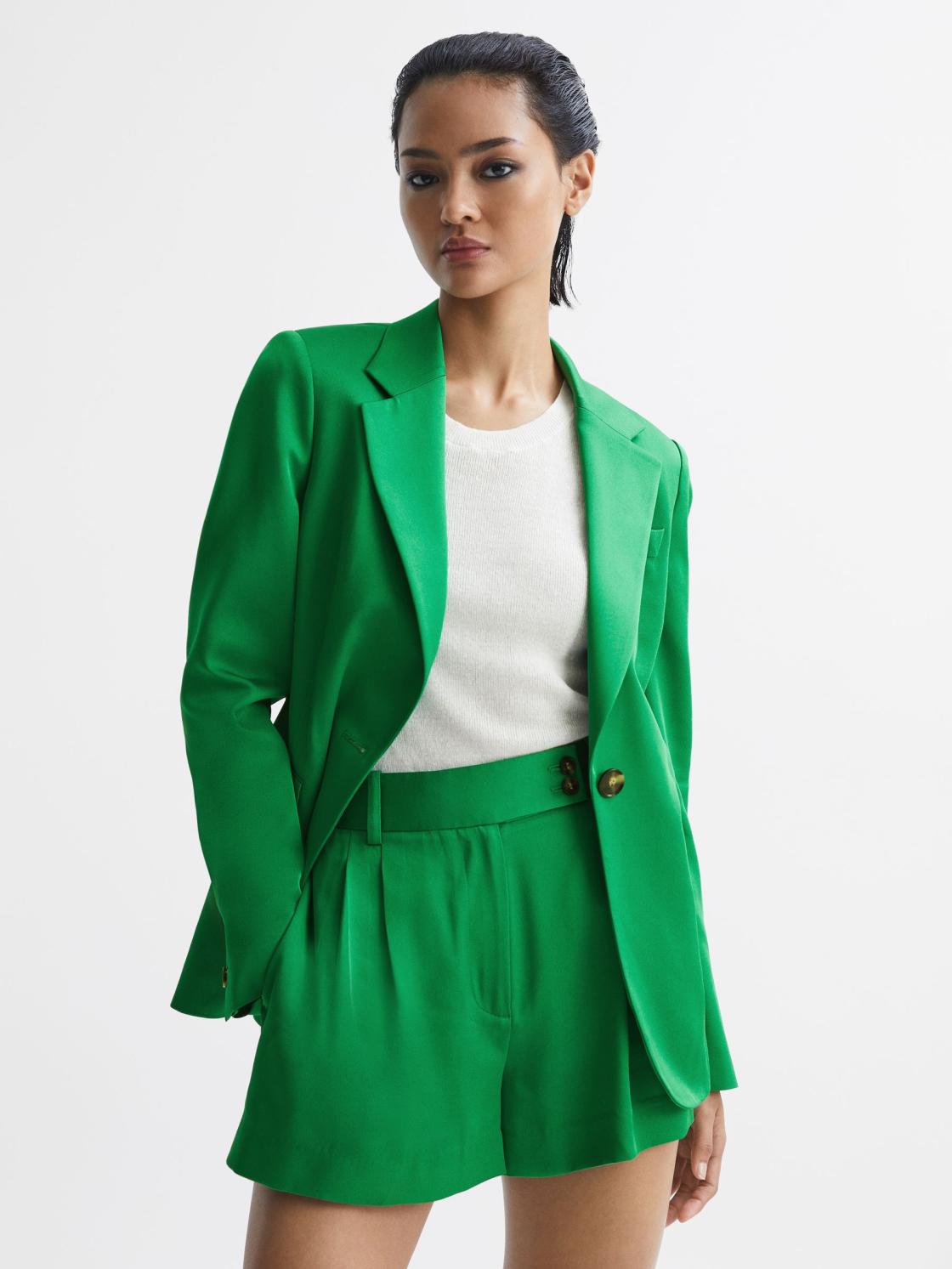 Reiss Blazers | Sofie Tailored Single Breasted Blazer Green - Women