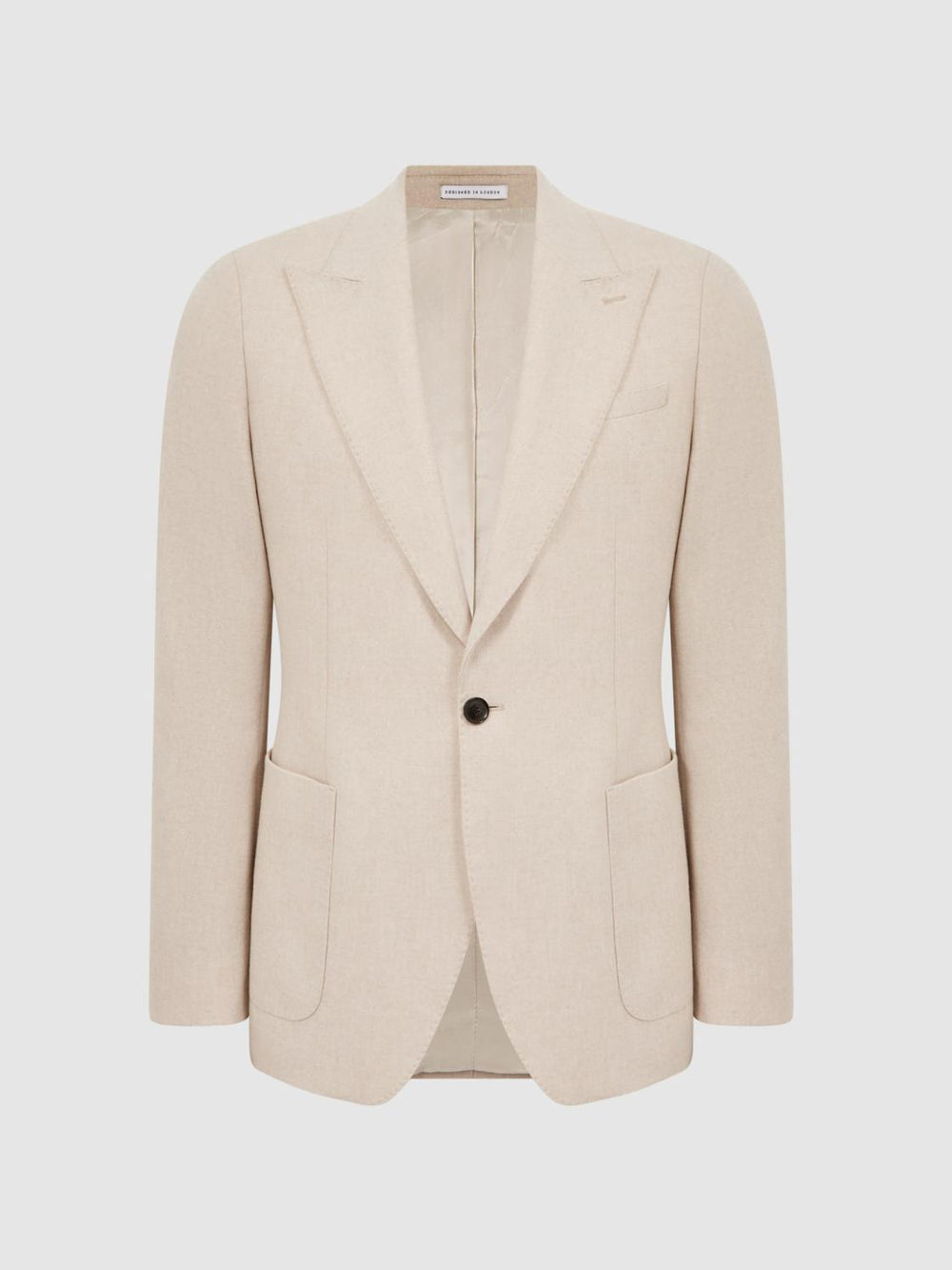 Reiss Blazers | Tella Slim Fit Single Breasted Brushed Wool Blazer Stone - Men