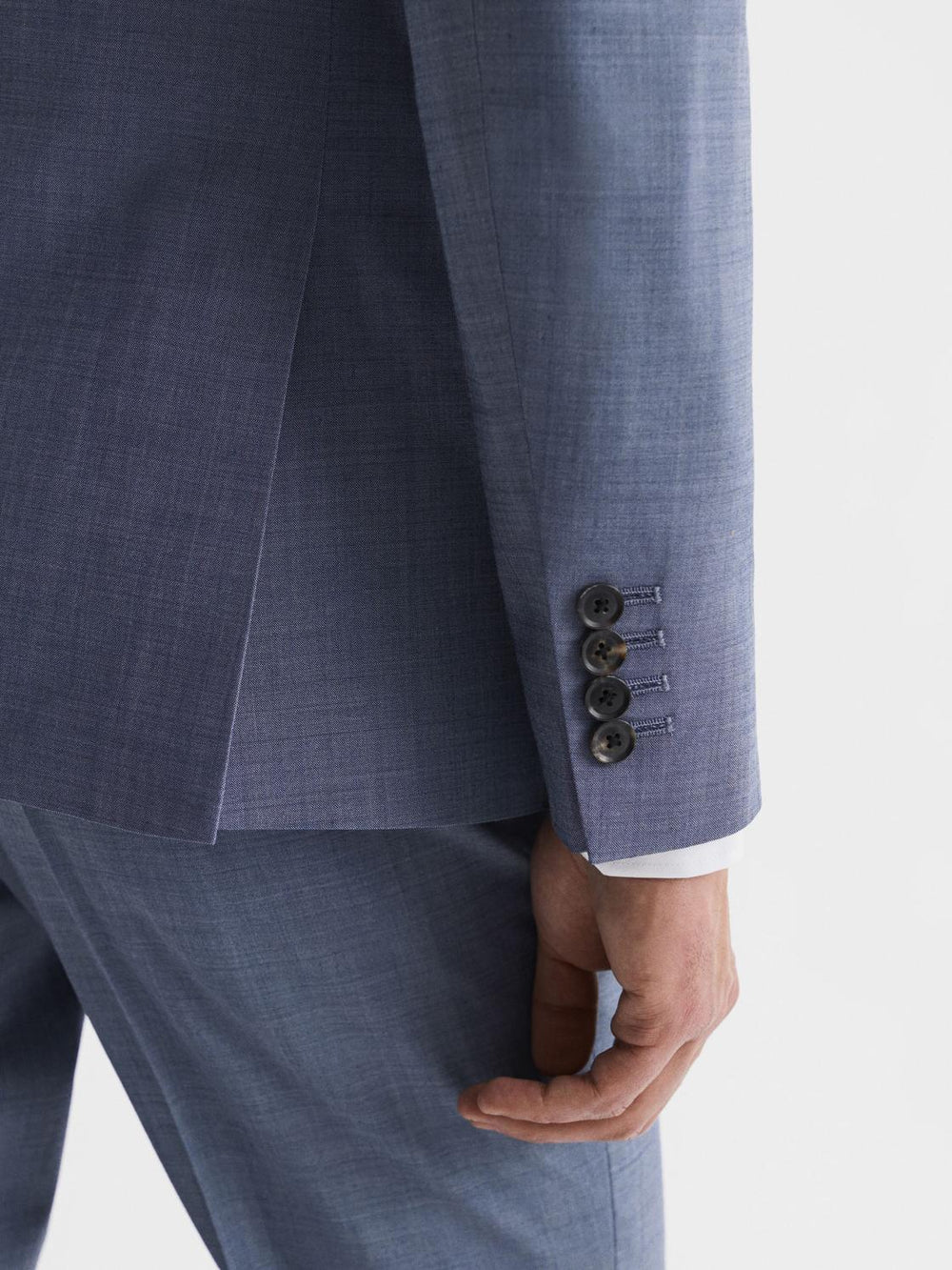 Reiss Blazers | Wish Slim Fit Single Breasted Wool Blend Blazer Soft Blue - Men