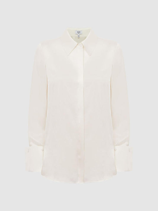 Reiss Blouses &amp; Shirts | Hailey Silk Shirt Ivory - Women