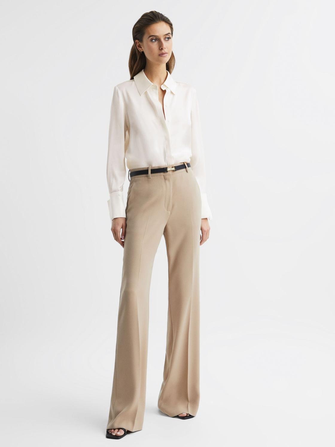 Reiss Blouses &amp; Shirts | Hailey Silk Shirt Ivory - Women