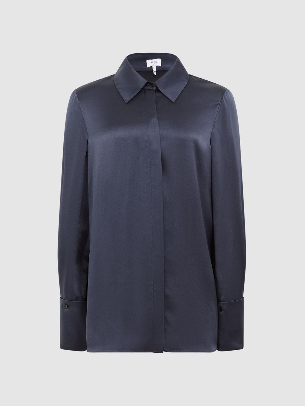 Reiss Blouses &amp; Shirts | Hailey Silk Shirt Navy - Women