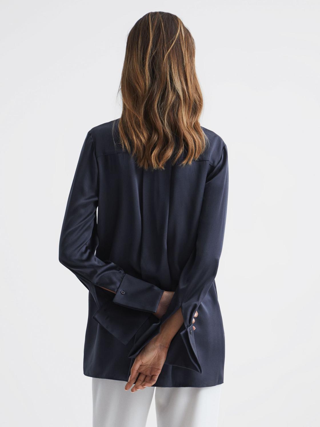 Reiss Blouses &amp; Shirts | Hailey Silk Shirt Navy - Women