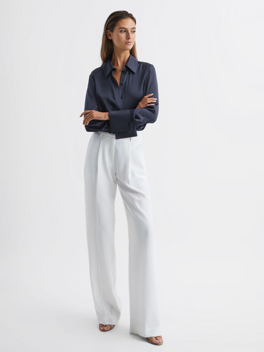 Reiss Blouses &amp; Shirts | Hailey Silk Shirt Navy - Women