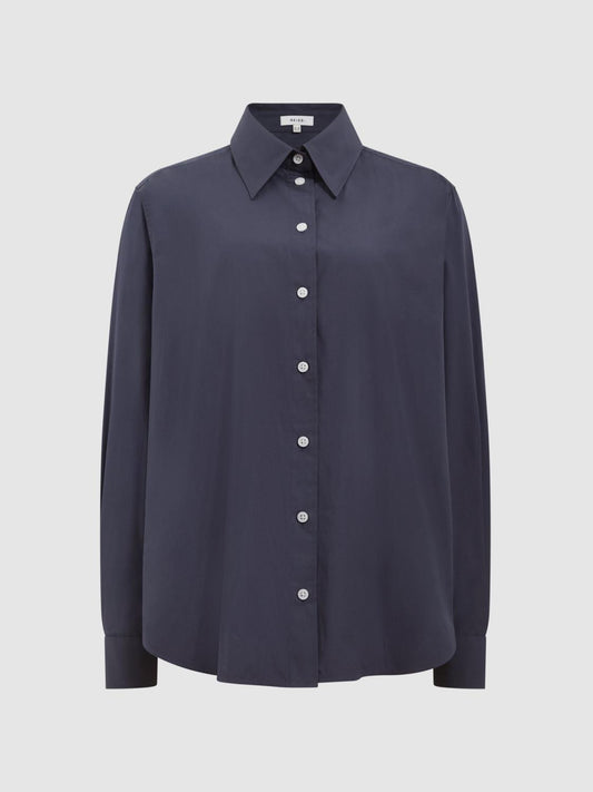 Reiss Blouses &amp; Shirts | Jenny Cotton Shirt Navy - Women