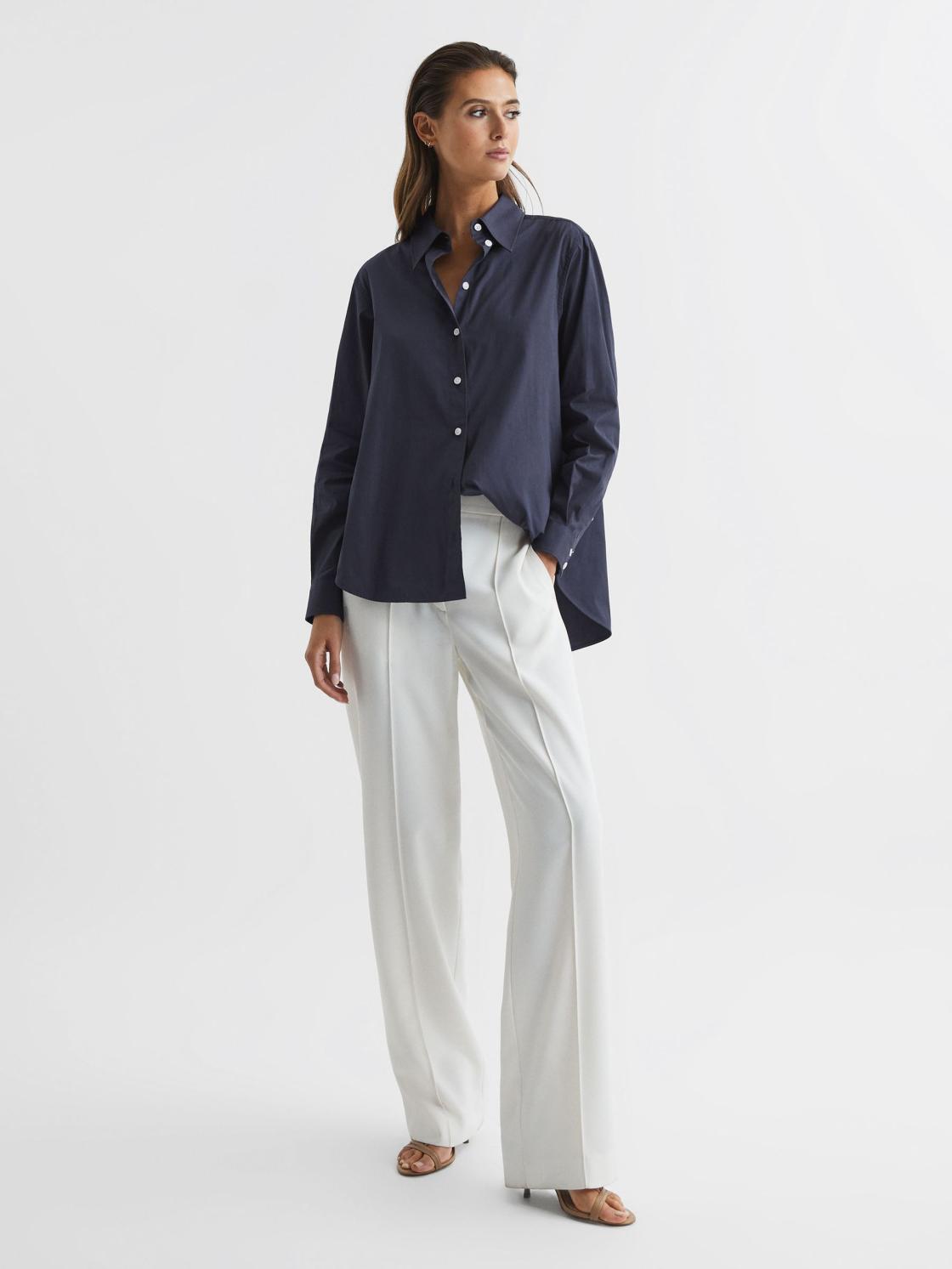 Reiss Blouses &amp; Shirts | Jenny Cotton Shirt Navy - Women