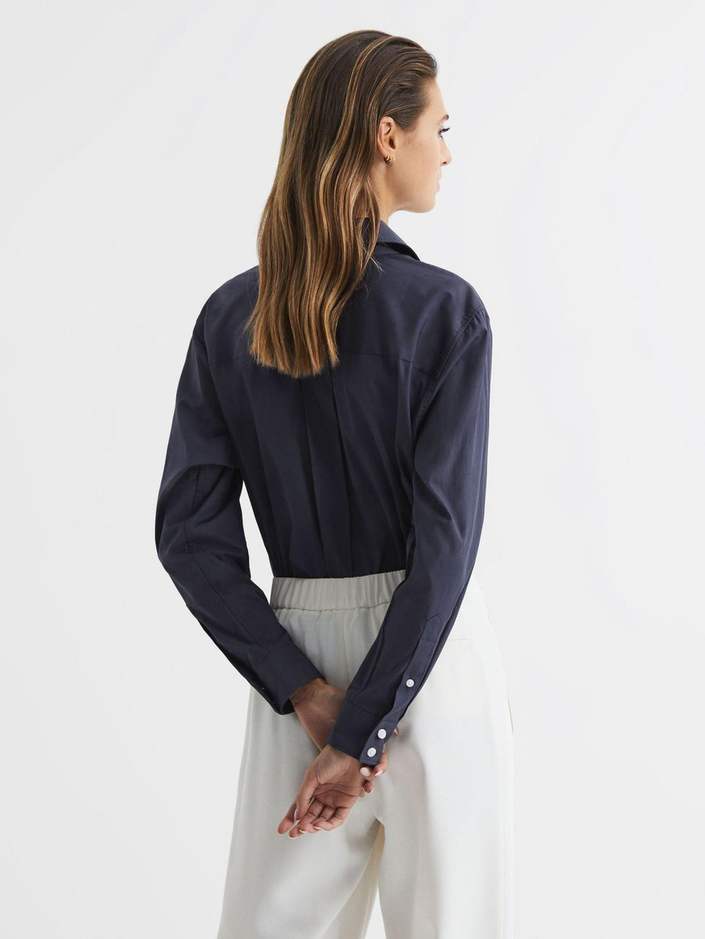 Reiss Blouses &amp; Shirts | Jenny Cotton Shirt Navy - Women