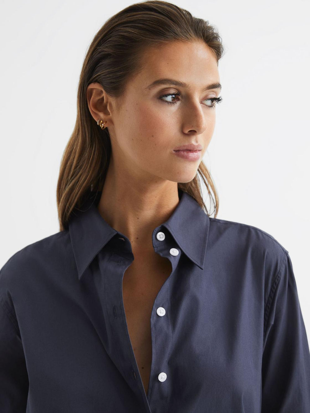Reiss Blouses &amp; Shirts | Jenny Cotton Shirt Navy - Women