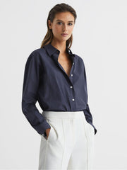 Reiss Blouses &amp; Shirts | Jenny Cotton Shirt Navy - Women