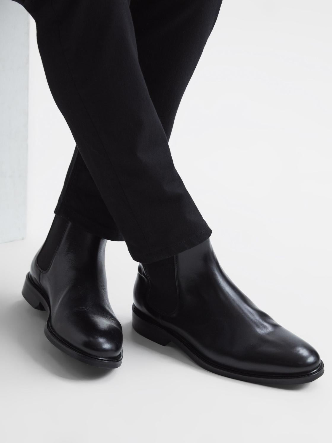 Reiss Boots | Tenor Leather Chelsea Boots Black - Men