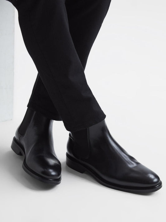 Reiss Boots | Tenor Leather Chelsea Boots Black - Men