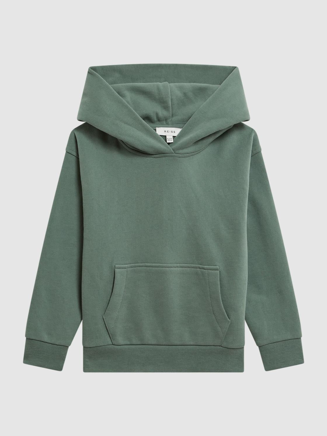Reiss Co-Ords | Alexander Oversized Cotton Jersey Hoodie Fern Green - Children