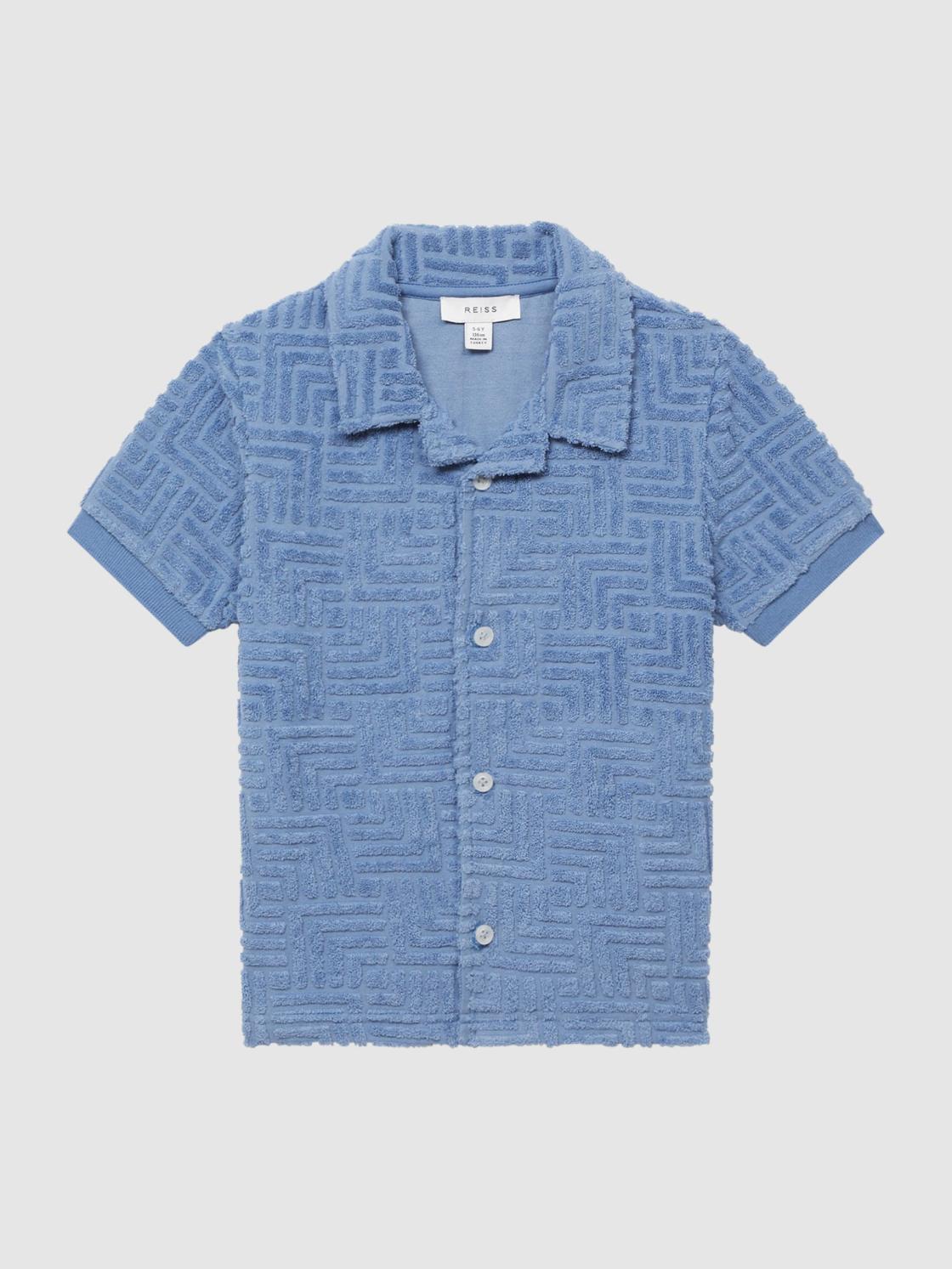 Reiss Co-Ords | Algarve Terry Towelling Shirt Airforce Blue - Children