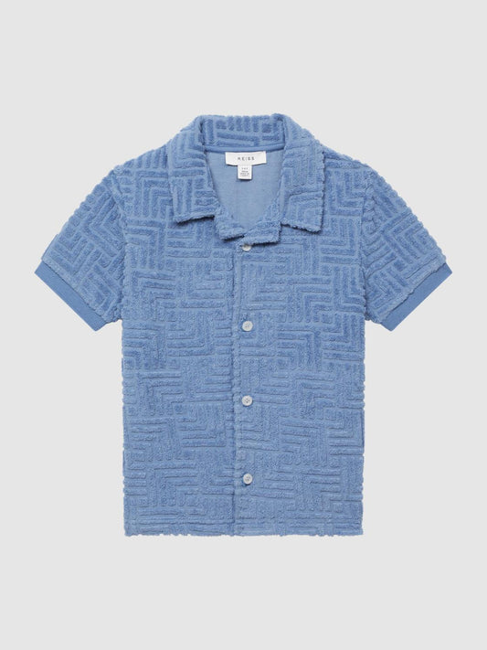 Reiss Co-Ords | Algarve Terry Towelling Shirt Airforce Blue - Children