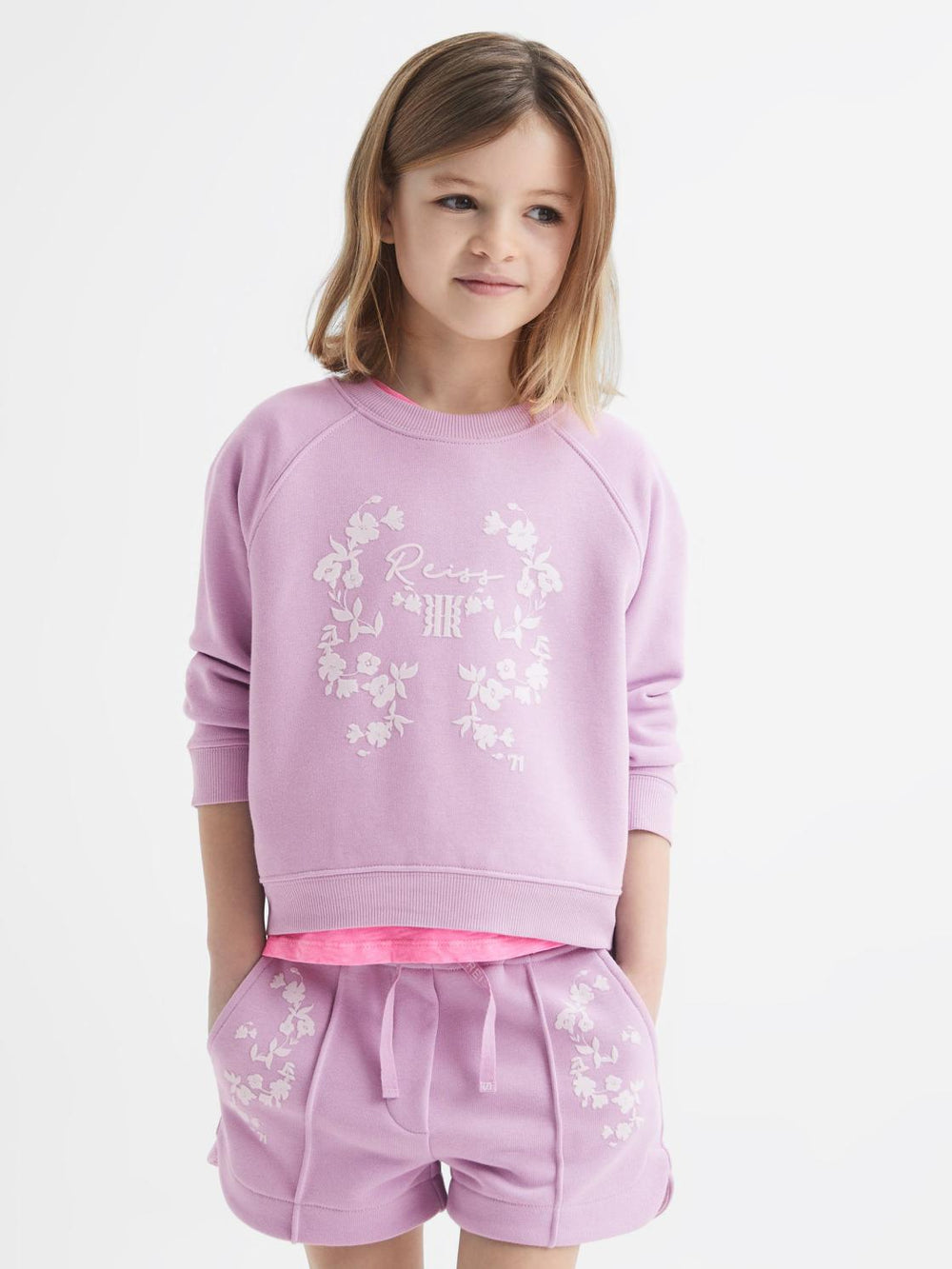 Reiss Co-Ords | Bessie Motif Crew Neck Jumper Lilac - Children