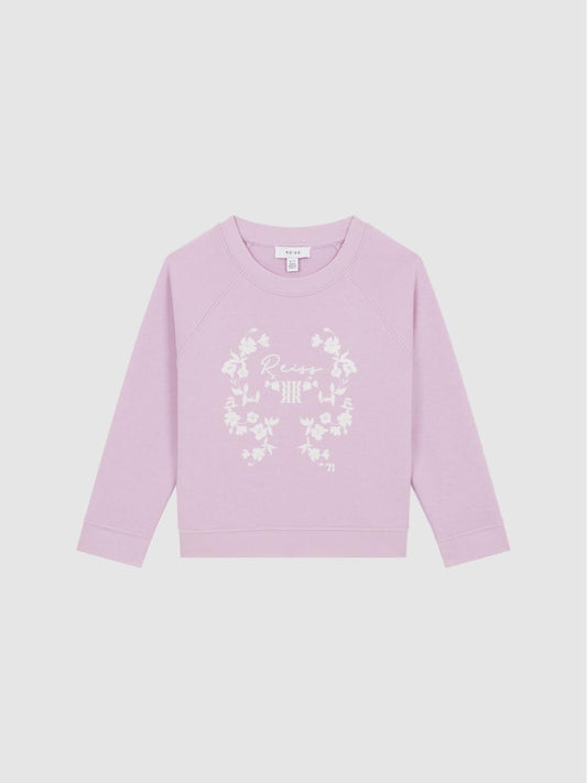 Reiss Co-Ords | Bessie Motif Crew Neck Jumper Lilac - Children