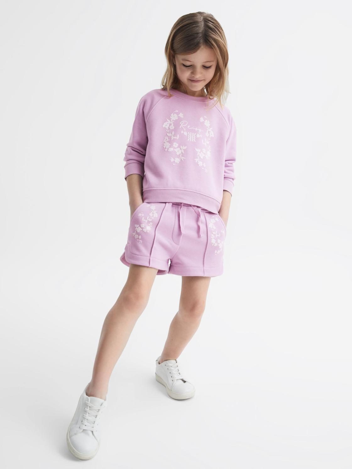 Reiss Co-Ords | Bessie Motif Crew Neck Jumper Lilac - Children