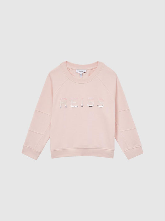 Reiss Co-Ords | Bryony Sequin Crew Neck Jumper Lilac - Children