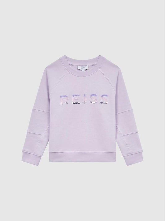 Reiss Co-Ords | Bryony Sequin Crew Neck Jumper Lilac - Children