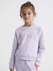 Reiss Co-Ords | Bryony Sequin Crew Neck Jumper Lilac - Children