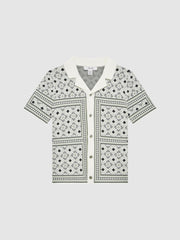 Reiss Co-Ords | Charmer Short Sleeve Cuban Abs Polo Shirt Sage - Children
