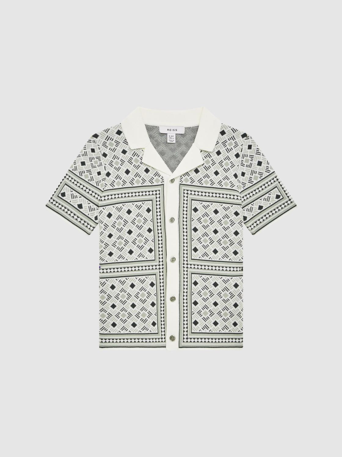 Reiss Co-Ords | Charmer Short Sleeve Cuban Abs Polo Shirt Sage - Children