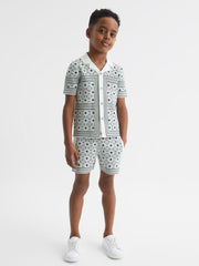 Reiss Co-Ords | Charmer Short Sleeve Cuban Abs Polo Shirt Sage - Children