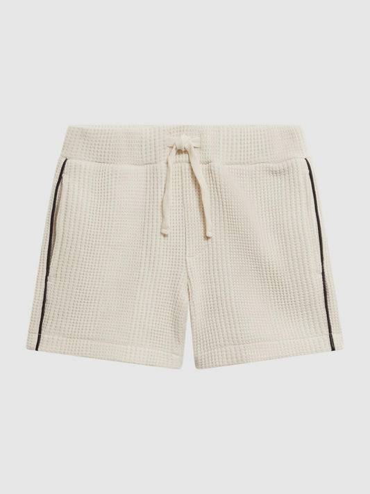 Reiss Co-Ords | Dexter Textured Drawstring Shorts Ecru - Children